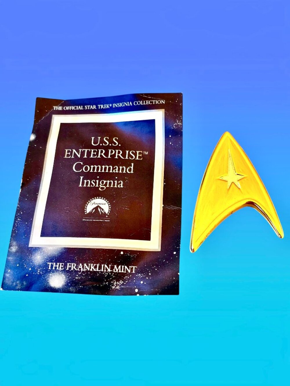 Star Trek Sterling Silver Medal USS Enterprise Command Insignia '92 Paramount